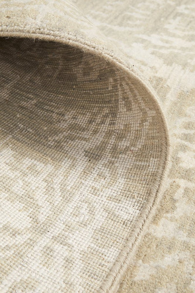 Fine Handmade Indian Designer Modern Natural Grey Wool Rug 347X275CM