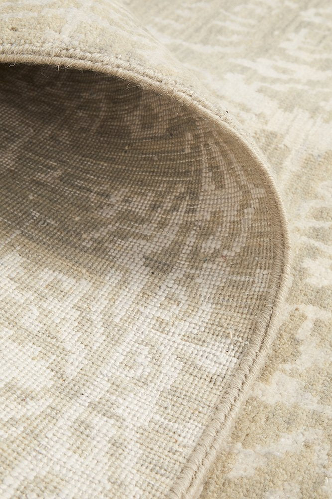 Fine Handmade Indian Designer Modern Natural Grey Wool Rug 347X275CM