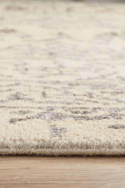 Fine Handmade Indian Modern Classic Natural Silver Wool Rug 368X275CM