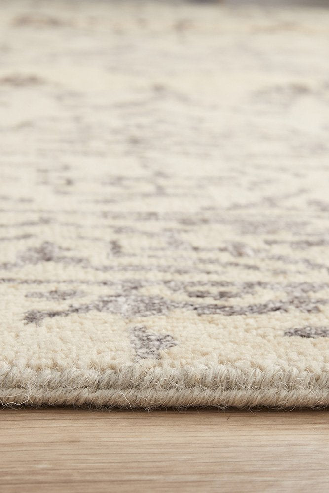 Fine Handmade Indian Modern Classic Natural Silver Wool Rug 368X275CM