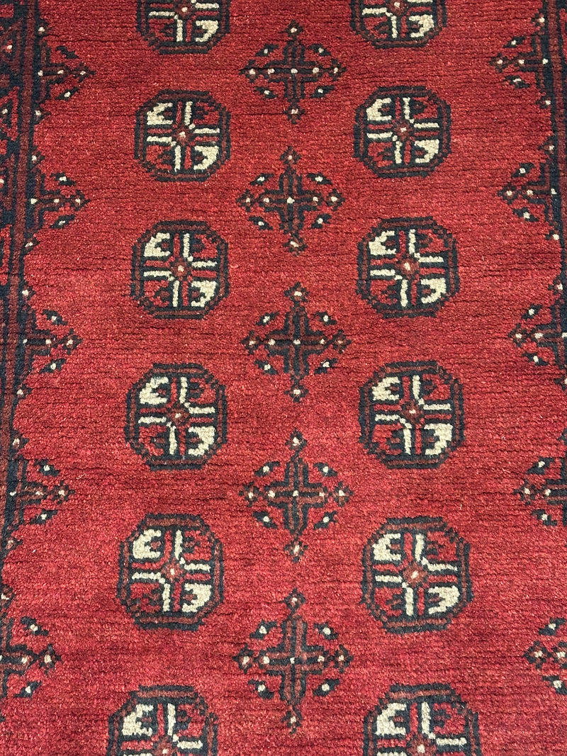 Bokhara Afghan Akhche Tribal Wool Runner Rug (STK550-2123) 294X80cm