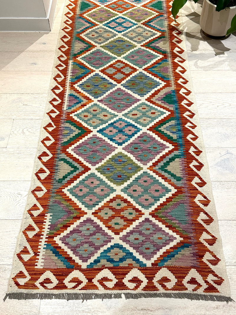 Kilim Chobi Handmade Multi Wool Runner Rug (STK550-2009) 588x85cm