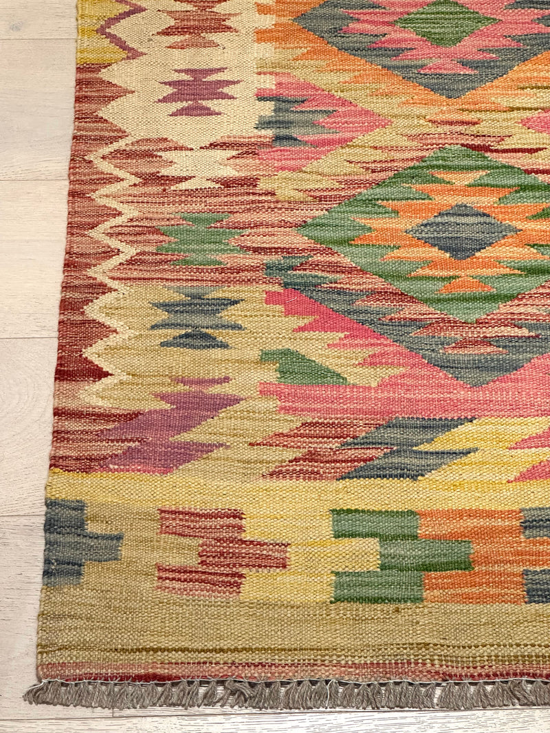 Kilim Chobi Handmade Multi Wool Runner Rug (STK550-2005) 288x82cm