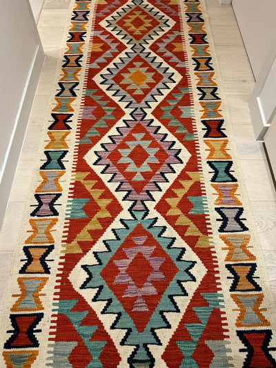 Kilim Chobi Handmade Multi Wool Runner Rug (STK550-2007) 588x81cm