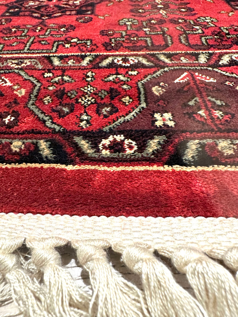 Hereke Tribal Red Silk Road Runner Rug