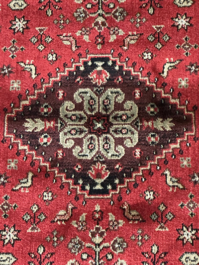 Hereke Tribal Farm Motif Red Silk Road Rug