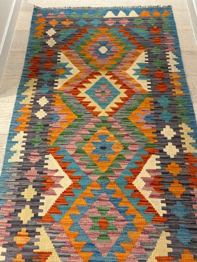 Kilim Chobi Handmade Multi Wool Runner Rug (STK550-1997) 289x79cm