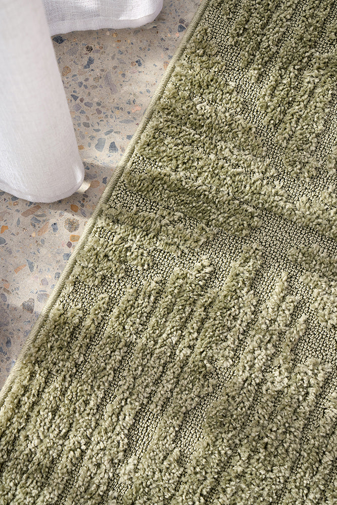 Bursa Pyramid Green Runner Rug