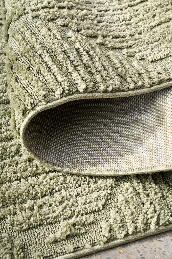 Bursa Pyramid Green Runner Rug