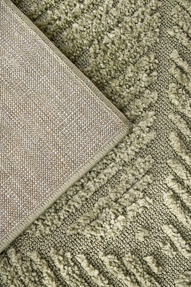 Bursa Pyramid Green Runner Rug