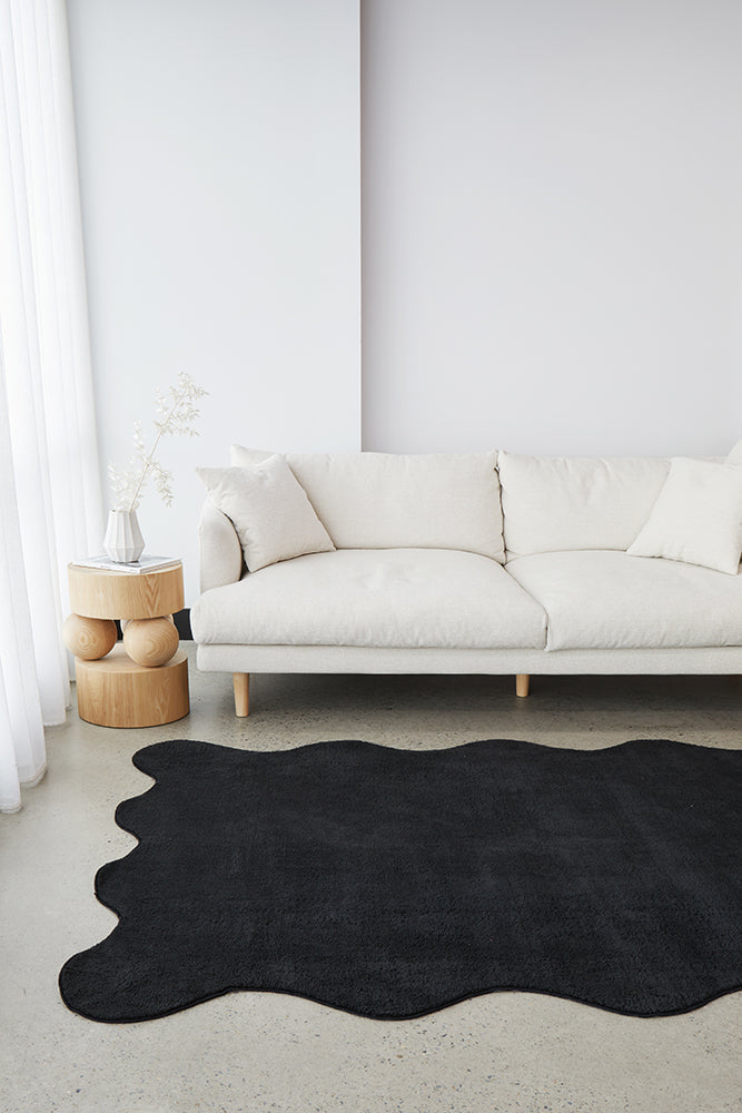 Easy Black Soft Rug