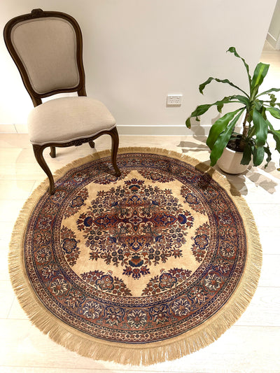 Shiraz Garden Design Beige Round Rug , Rugs Online Rugs Sydney Australia, www.rugsonlinerugs.com.au