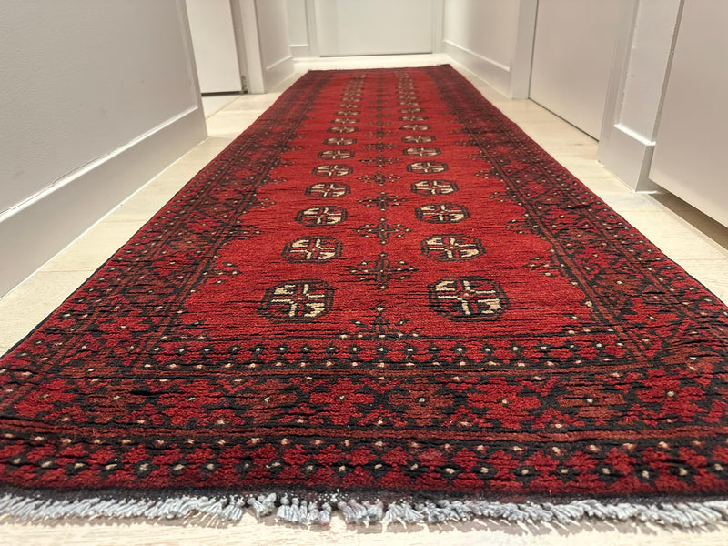 Bokhara Afghan Akhche Tribal Wool Runner Rug (STK550-2123) 294X80cm