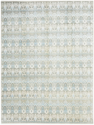 Fine Handmade Designer Modern Indo Tabriz Wool Silver Rug 367X272CM, Rugs Online Rugs Sydney Australia, www.rugsonlinerugs.com.au