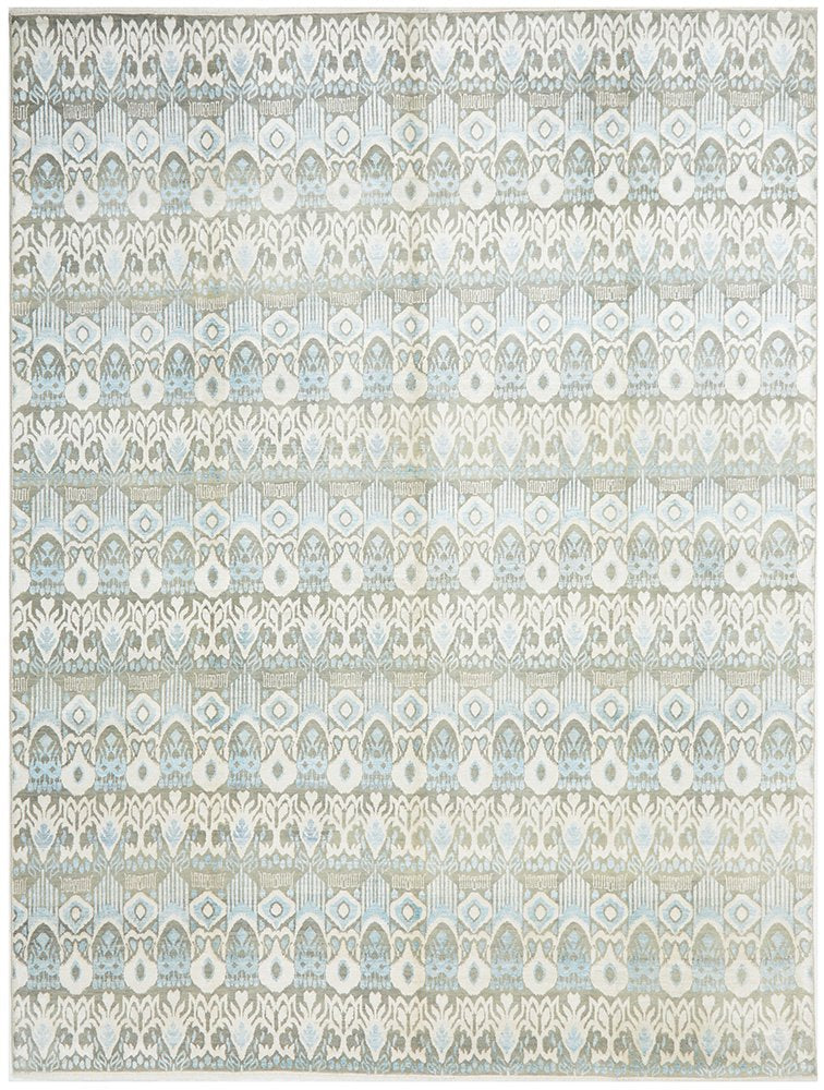 Fine Handmade Designer Modern Indo Tabriz Wool Silver Rug 367X272CM, Rugs Online Rugs Sydney Australia, www.rugsonlinerugs.com.au