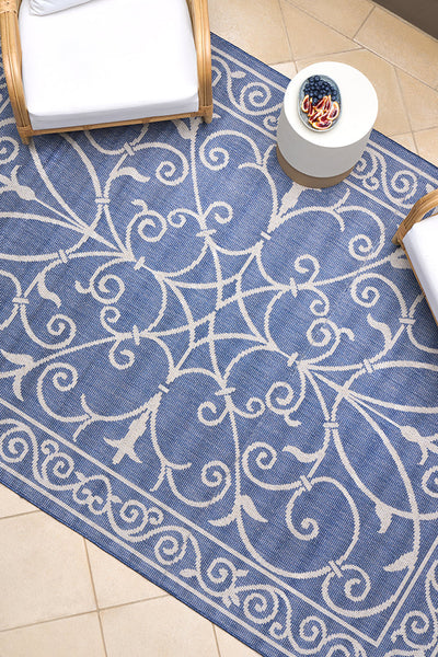 Florida Outdoor Indoor Romy Blue Rug, Rugs Online Rugs Sydney Australia, www.rugsonlinerugs.com.au