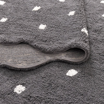 Mellow Scalloped Grey Organic Cotton Rug