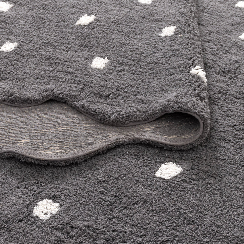 Mellow Scalloped Grey Organic Cotton Rug