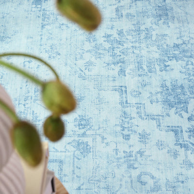 Lucent Aquamarine Vivid Washable Rug