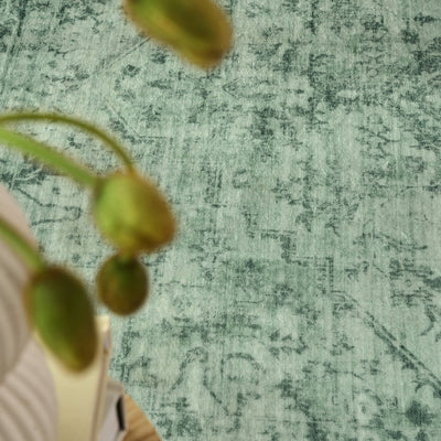 Lucent Emerald Green Vivid Washable Rug