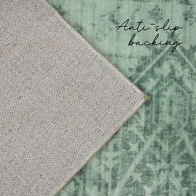 Lucent Emerald Green Vivid Washable Rug