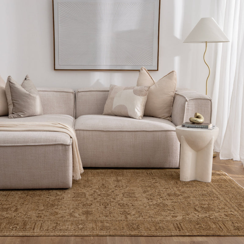 Chobi Essence Border Mustard Rug