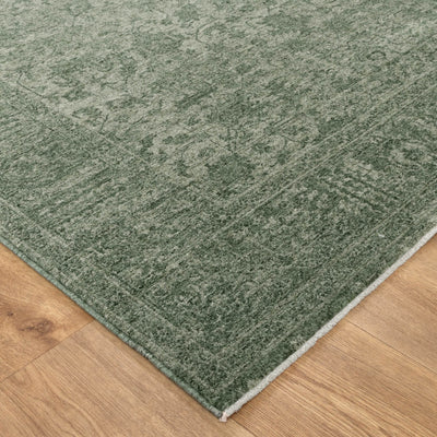 Chobi Essence Border Green Rug