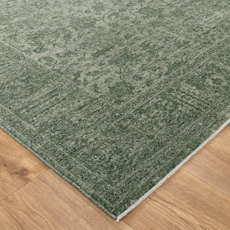 Chobi Essence Border Green Rug