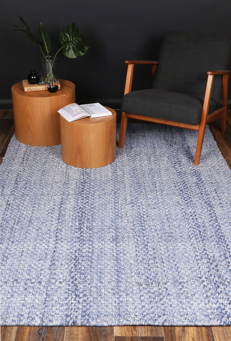 Mynk Chignon Blue Wool Blend Rug