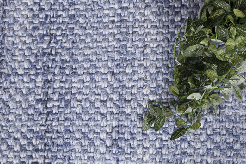 Mynk Chignon Blue Wool Blend Rug