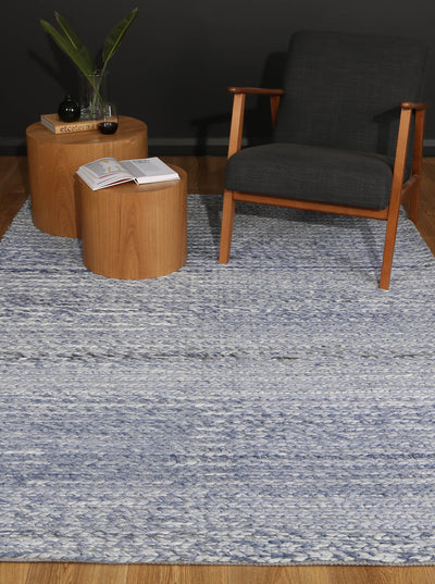 Mynk Cue Blue Wool Blend Rug
