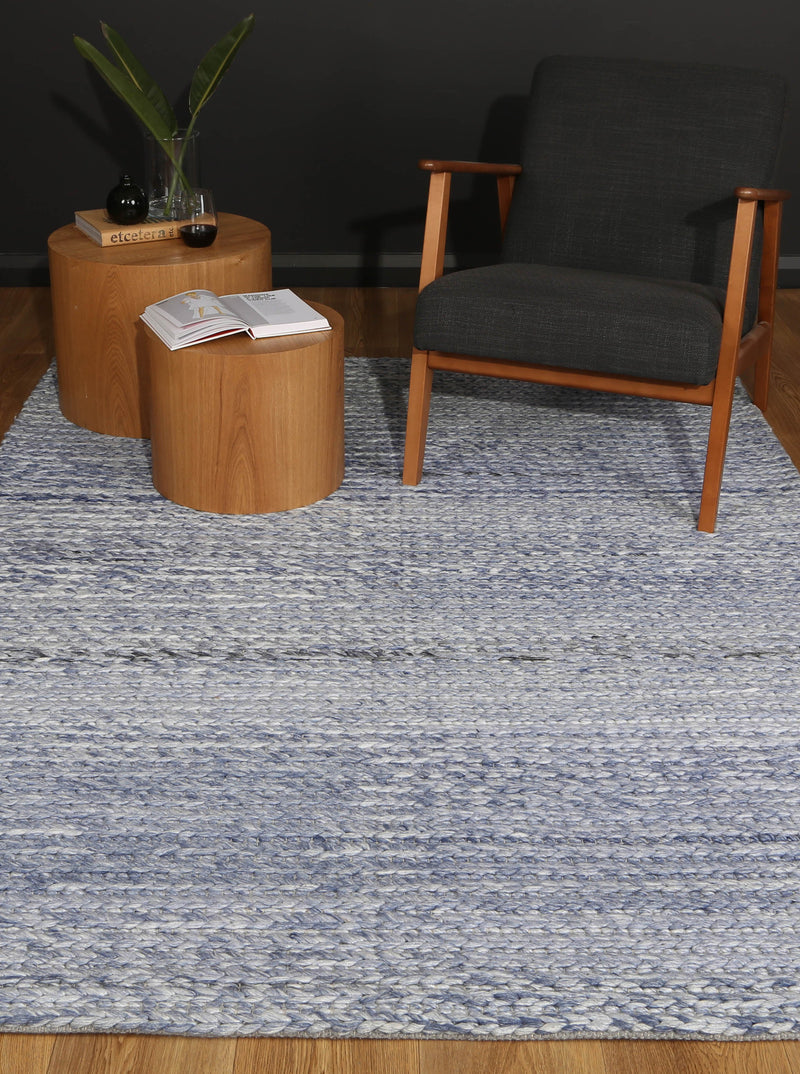 Mynk Cue Blue Wool Blend Rug
