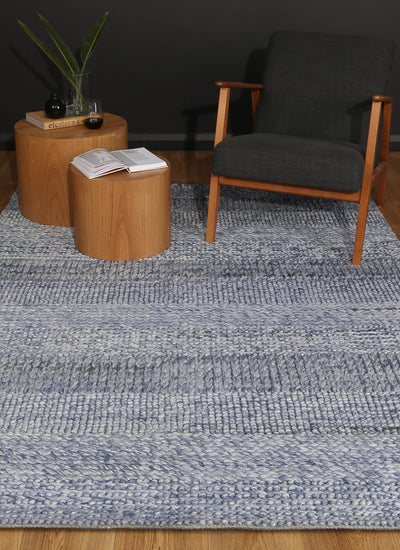 Mynk Grace Blue Wool Blend Rug