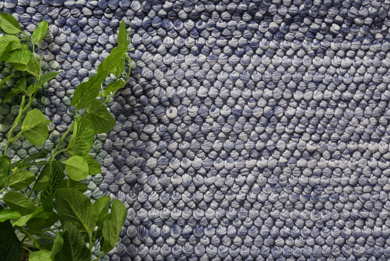 Mynk Loopy Blue Wool Blend Rug