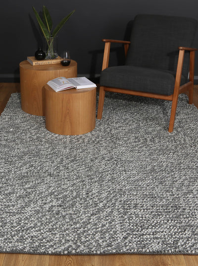 Mynk Loopy Charcoal Wool Blend Rug