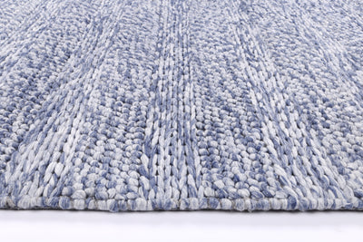 Mynk Ringlets Blue Wool Blend Rug