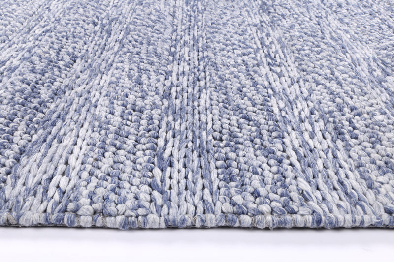 Mynk Ringlets Blue Wool Blend Rug
