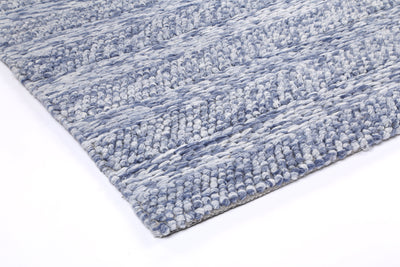 Mynk Ringlets Blue Wool Blend Rug