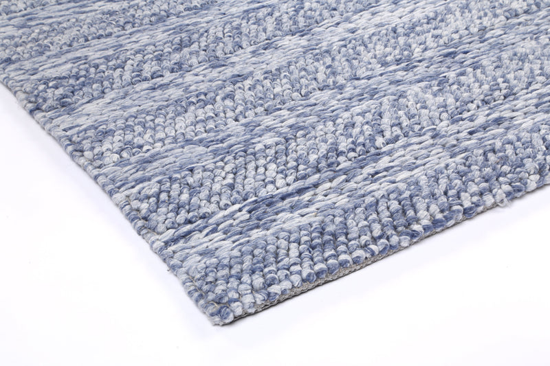 Mynk Ringlets Blue Wool Blend Rug