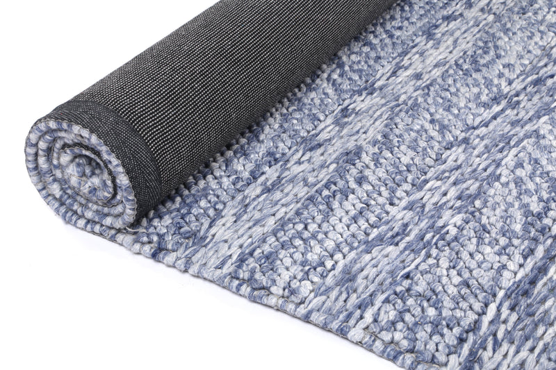Mynk Ringlets Blue Wool Blend Rug