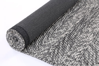 Mynk Ringlets Charcoal Wool Blend Rug