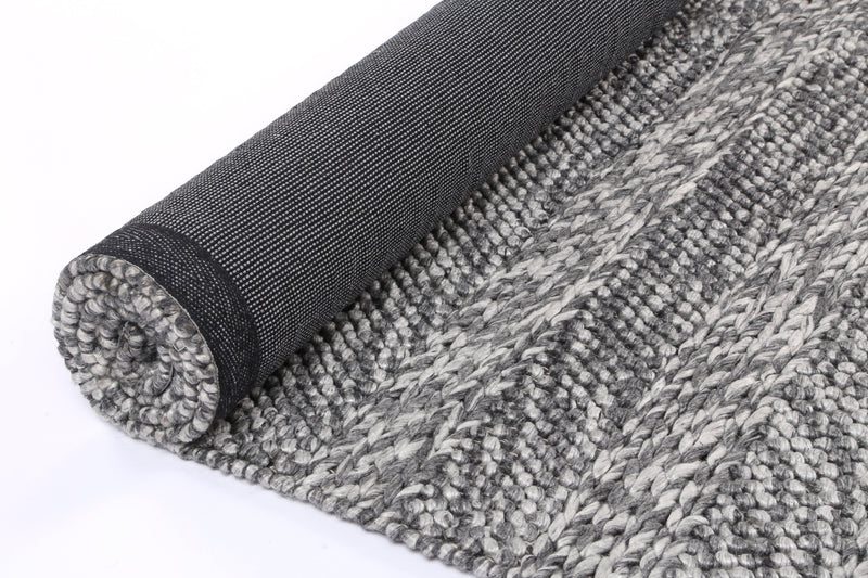 Mynk Ringlets Charcoal Wool Blend Rug