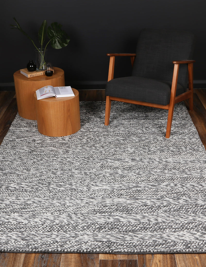 Mynk Ringlets Charcoal Wool Blend Rug