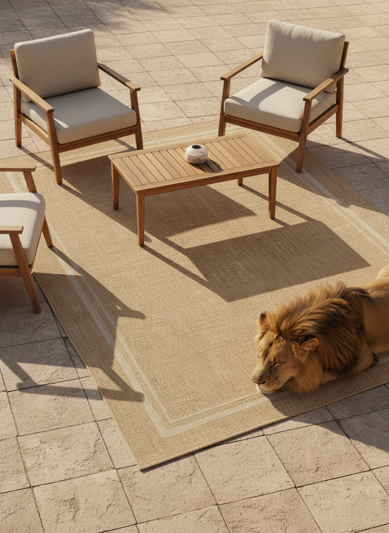 Porch Outdoor Indoor Bordo Beige Rug