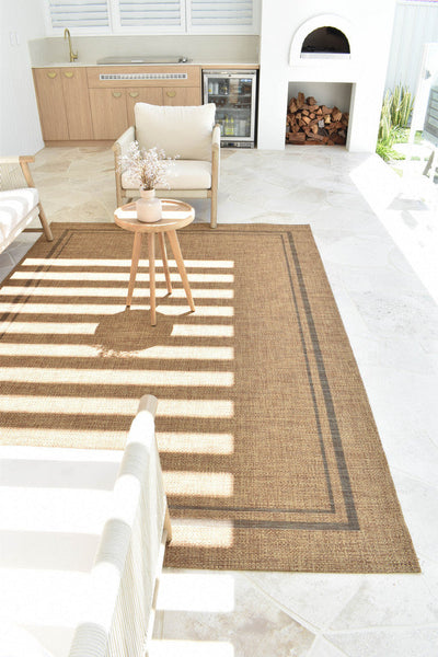 Porch Outdoor Indoor Bordo Brown Rug