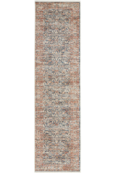 Charm Inspired Vintage Suez Blue Runner Rug