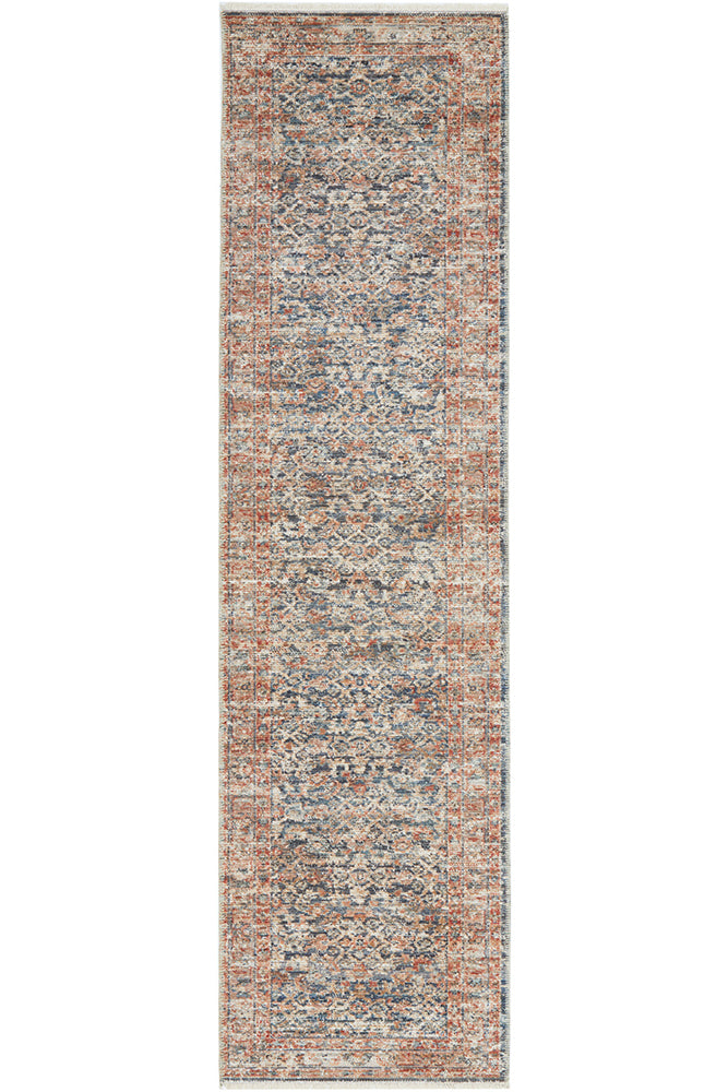 Charm Inspired Vintage Suez Blue Runner Rug