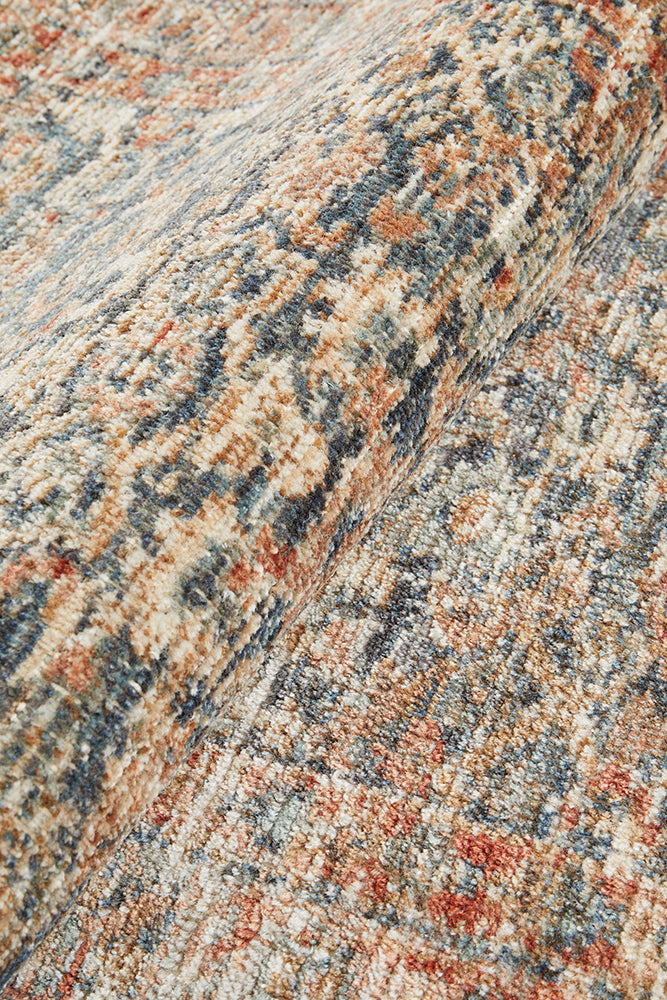 Charm Inspired Vintage Suez Blue Runner Rug