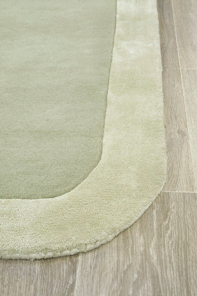 Charleston Green Wool Rich Runner Rug