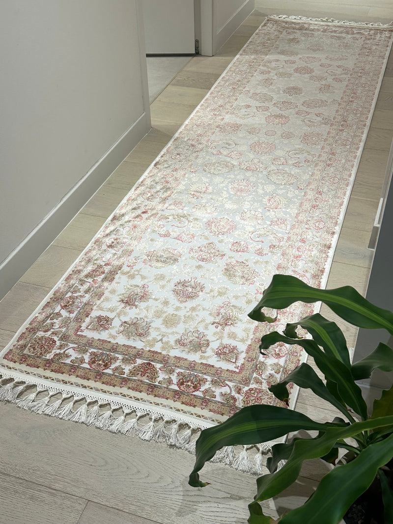 Hali Diora Bamboo Silk 7041A Cream Runner Rug, Rugs Online Rugs Sydney Australia, www.rugsonlinerugs.com.au
